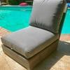 Ventura Teak Patio Armless Chair with Sunbrella Cushion